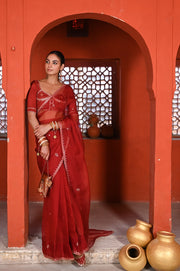 GULABI SURKH SAREE