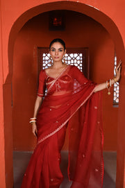 GULABI SURKH SAREE